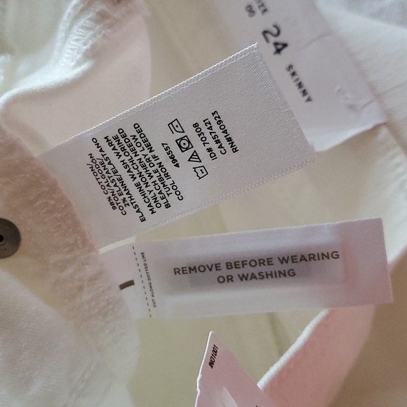 Loft Made and Loved Slim Pockets Skinny Button Seams White Sz. 24/00 - Picture 13 of 16